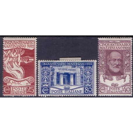 italy  Italien. 1922. Guiseppe Mazzinis. AFA nr. 131-33 * (AFA 480 **)