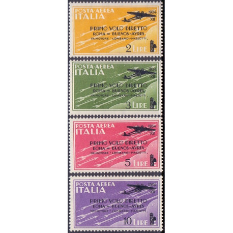 italy Italien. 1934. Rom-Buenos Aries flyvning. AFA nr. 393-96 * (AFA 350 **)