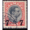 1918-20. Chr. X. 27 Øre, VARIANT AFA nr. 102x stemplet