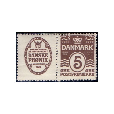 Danske Phønix AFA nr. 2 **  stemplet postfrisk brev