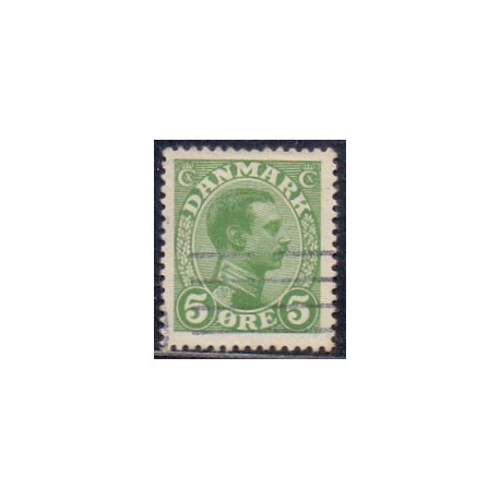 1913. Chr. X. 5 Øre, VARIANT AFA nr. 68x stemplet
