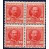 1907. Kong Frederik VIII, 10 Øre, i 4-blok AFA 55 **
