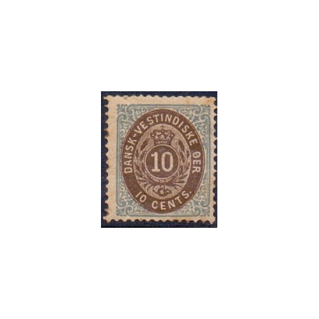 DWI. 1876-1901.  10 Cents, blå/mørkbrun. AFA nr 11 **   /st.