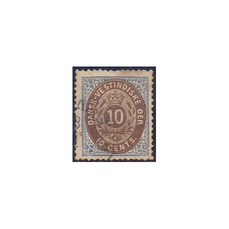 DWI. 1876-1901.  10 Cents, blå/mørkbrun. AFA nr 11 **   /st.
