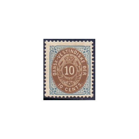 DWI. 1876-1901.  10 Cents, blå/lysbrun. AFA nr 11B **   /st.