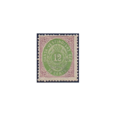 DWI. 1876-1901.  12 Cents, lilla/gulgrøn. AFA nr 12 **   /st.