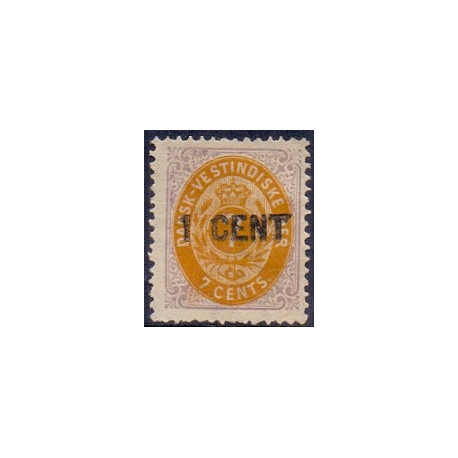 DWI. 1887. 1 CENT/7c lilla/gul. AFA nr 14 **    /st.
