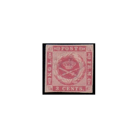 DWI. 1866. 3 Cent. Rosa/karmin. AFA nr. 2 ** / st