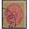 DWI. 1873-1902.  1 Cent, grøn/rødbrun, OMV RM. AFA nr. 5y **  stempelt