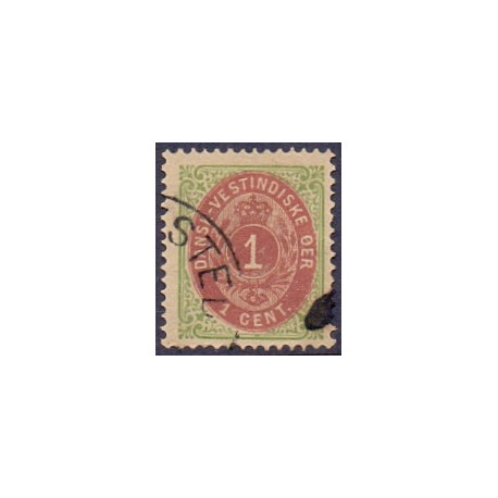 DWI. 1873-1902.  1 Cent, grøn/rødbrun AFA nr. 5 **  stempelt