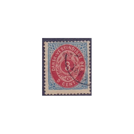 DWI. 1873-1902.  3 Cent, blå/rød AFA nr. 6 **