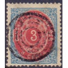 DWI. 1873-1902.  3 Cent, stålblå/rosa AFA nr 6a **, stemplet