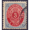 DWI. 1873-1902.  3 Cent, blå/rød, omvendt ramme AFA nr. 6y **, stemplet