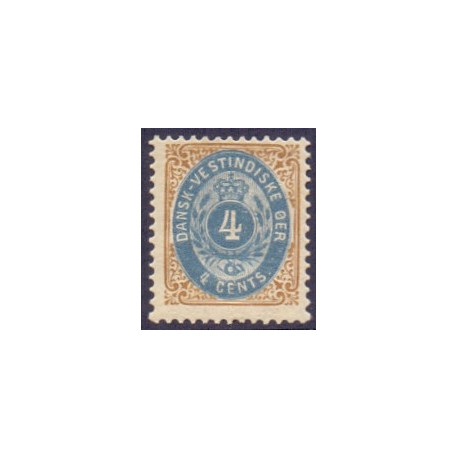 DWI. 1873-1902.  4 Cents, brun/blå. AFA nr 7 **/ st