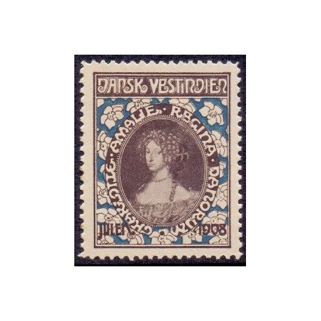 DWI. Julemærke 1908 **, st. brev/cover