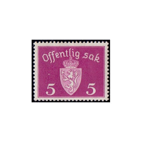 Norge. Tjenste. 1937-38. 5 Øre. AFA nr. 22 **     / st.