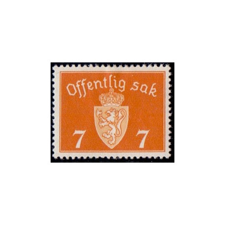 Norge. Tjenste. 1937-38. 7 Øre. AFA nr. 23 **      / st.