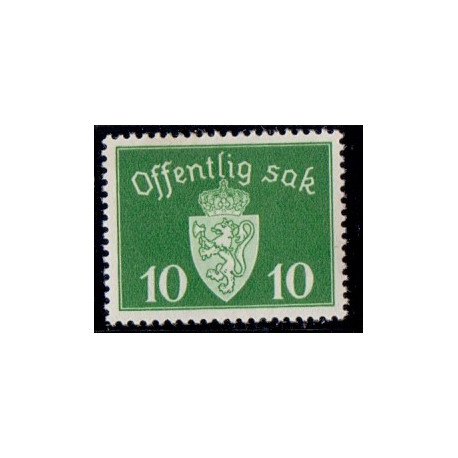 Norge. Tjenste. 1937-38. 10 Øre. AFA nr. 24 **     / st.