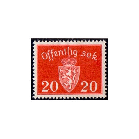 Norge. Tjenste. 1937-38. 20 Øre. AFA nr. 26 **      / st.