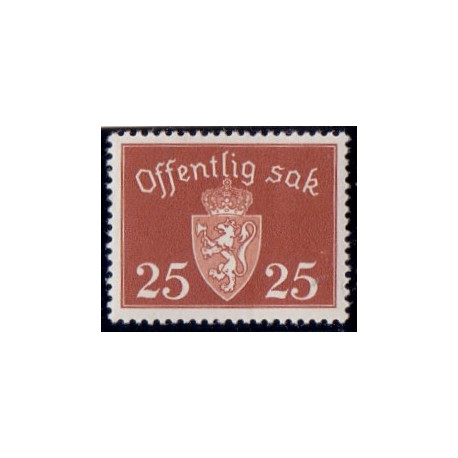 Norge. Tjenste. 1937-38. 25 Øre. AFA nr. 27 **    / st.