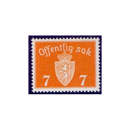 Norge. Tjenste. 1939-42. 7 Øre. AFA nr. 34 **     / st.