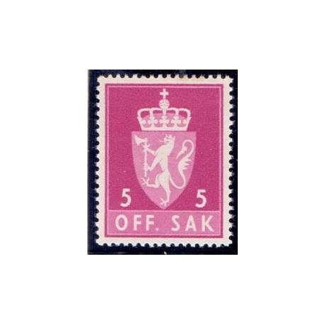 Norge. Tjenste. 1955-58. 5 Øre. AFA nr. 68 **   / st.