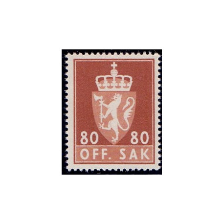 Norge. Tjenste. 1955-58. 80 Øre. AFA nr. 86 **         / st.