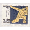 1986. Flygtning 86. Lille klip med variant. gul farve forskudt opad AFA nr. 872