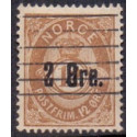 Norge. 1888. 2/12 Øre, gråbrun AFA nr. 48a ** Postfrisk ubrugt stemplet st.