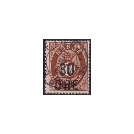 Norge. 1906. 30 Øre/7 Sk. Provisorier. AFA nr. 65 **  Postfrisk ubrugt stemplet st.