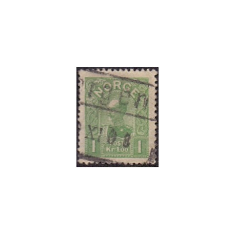 Norge. 1907. Haakon VII, 1.00 kr. AFA nr. 67 **  Postfrisk ubrugt stemplet st.