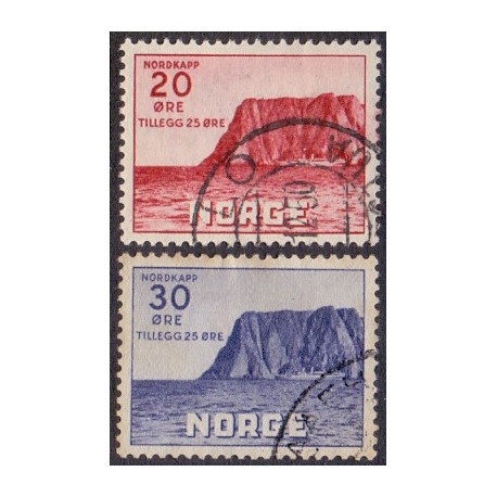 Norge. 1938. Nordkap II. 20/30-25 Øre. AFA nr. 199-200 ** st. stemplet postfrisk