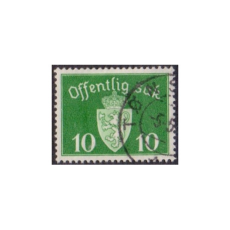 Norge. Tjenste. 1937-38. 10 Øre. AFA nr. 24 **     / st.
