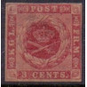 DWI. 1856. 3 Cent. brun gummi, AFA nr. 1C ** stempelt