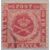 DWI. 1866. 3 Cent. Rosa/karmin AFA nr. 2 ** stempelt