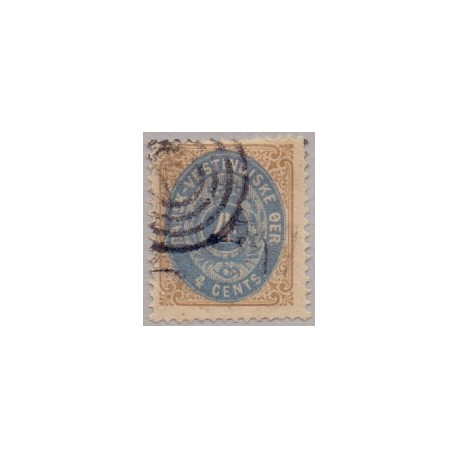 DWI. 1873-1902.  4 Cents, gulbrun/blå.AFA nr 7B **/ st