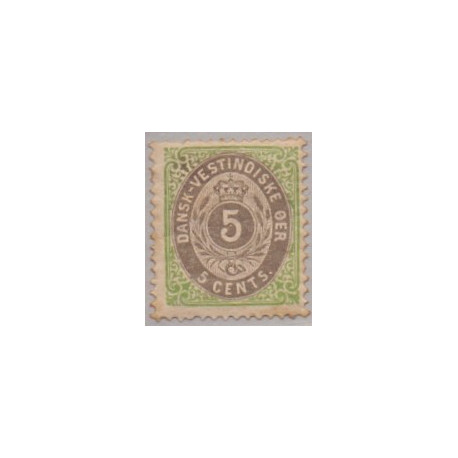DWI. 1876-1901.  5 Cents, grøn/grå. AFA nr 10 **    /st.