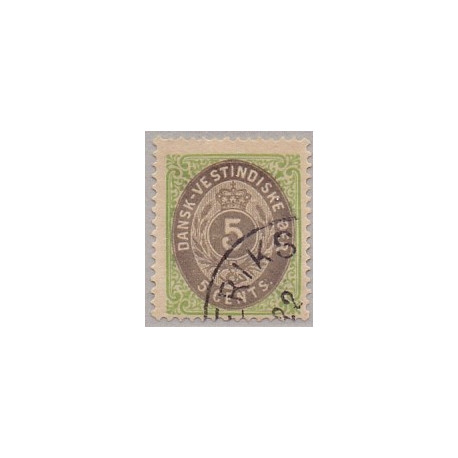 DWI. 1876-1901.  5 Cents, grøn/grå. AFA nr 10 **    /st.