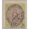 DWI. 1876-1901.  5 Cents, grøn/grå. AFA nr 10 **    /st.