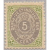 DWI. 1876-1901. 5 Cents, lgrøn/gulligrå.AFA nr 10By **    /st.