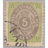 DWI. 1876-1901.  5 Cents, lgrøn/gulligrå.AFA nr 10By **    /st.