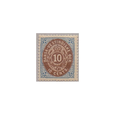 DWI. 1876-1901.  10 Cents, blå/mørkbrun. OMV RM.AFA nr 11y **   /st.