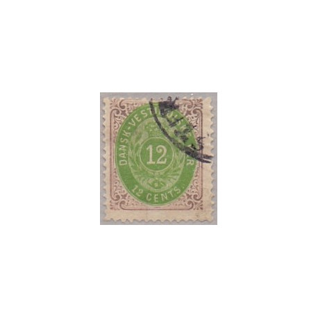 DWI. 1876-1901.  12 Cents, lilla/gulgrøn. AFA nr 12 **   /st.