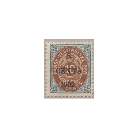 DWI. 1902. 8 CENT/10 c. RET RAMME. AFA nr 19 **   /st.