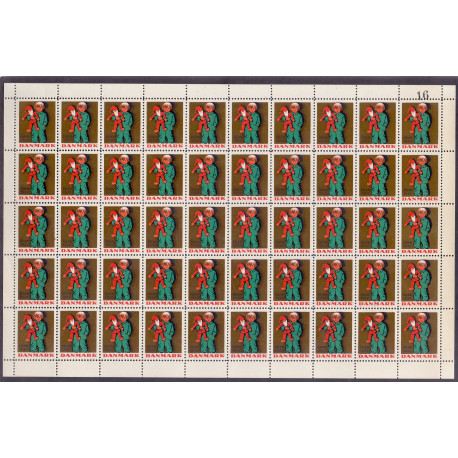 Danmark julemærke 1932 i helark ufoldet, foldet **/*