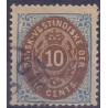 DWI. 1876-1901.  10 Cents, blå/mørkbrun. OMV RM.med variant AFA nr 11y **   /st.