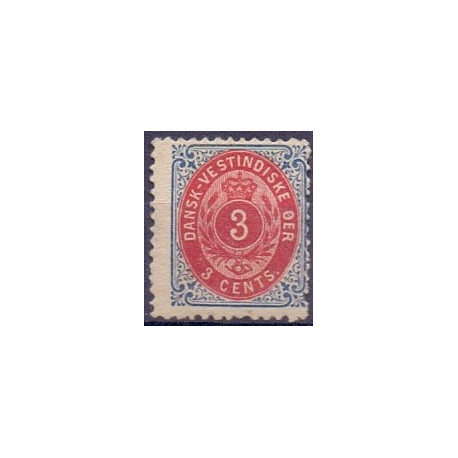 DWI. 1873-1902.  3 Cent, indigo/karminrosa, omv. Ramme AFA nr 6By **/ st