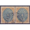 DWI. 1873-1902.  4 Cents, brun/blå. Parstykke AFA nr. 7 st. **/ st