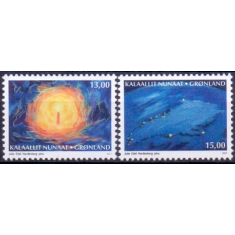 2017.13-15.00 kr. Julefrimærker. AFA nr. 772-73 ** postfrisk  stemplet FDC
