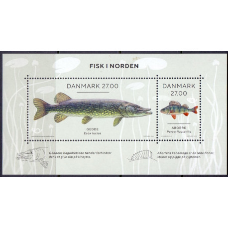 2018. Fisk i Norden, miniark, AFA nr. 1937A, postfrisk   Stemplet FDC